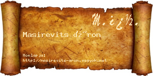 Masirevits Áron névjegykártya