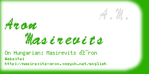 aron masirevits business card